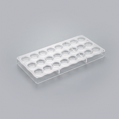 Pastry Tek Polycarbonate Cylinder Shape Candy / Chocolate Mold - 24-Compartment - 1 count box