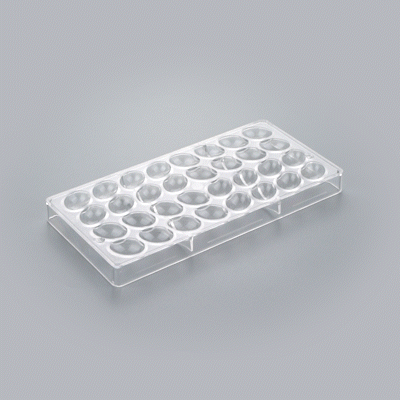 Pastry Tek Polycarbonate Egg Candy / Chocolate Mold - 32-Compartment - 1 count box