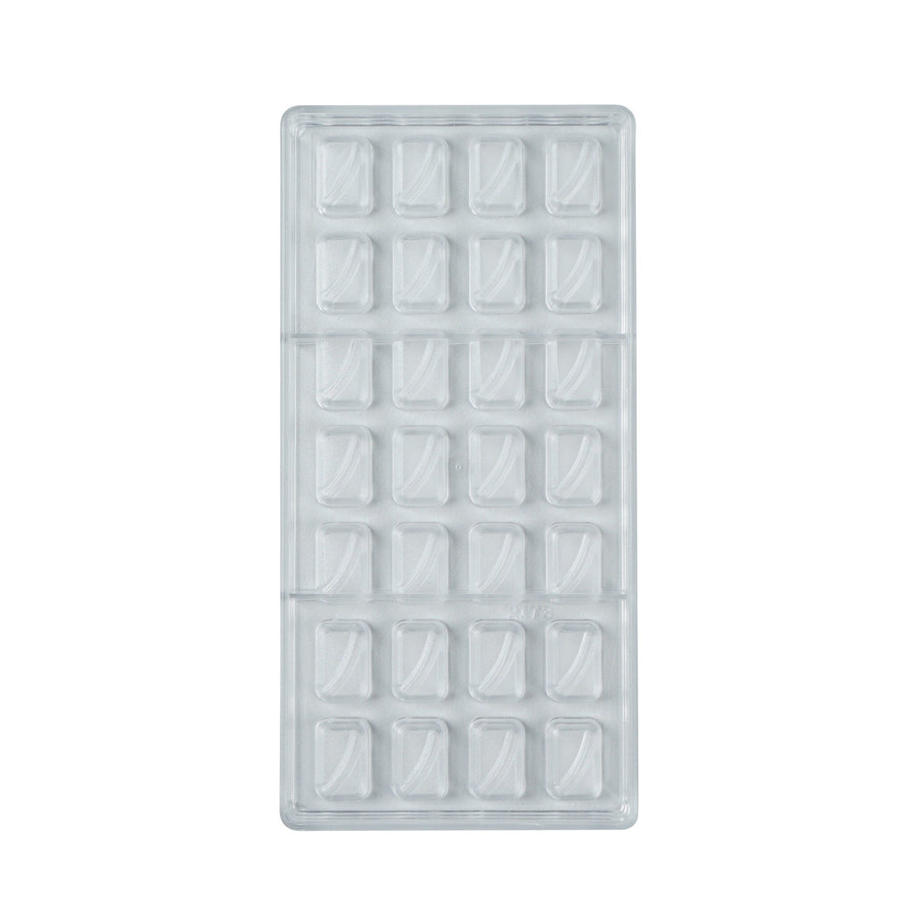 Pastry Tek Polycarbonate Wave Candy / Chocolate Mold - 28-Compartment - 1 count box