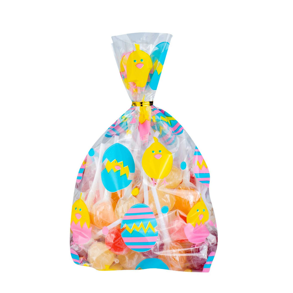Bag Tek Plastic Candy Bag - Easter Chicks, Gusseted - 5" x 3" x 11" - 100 count box