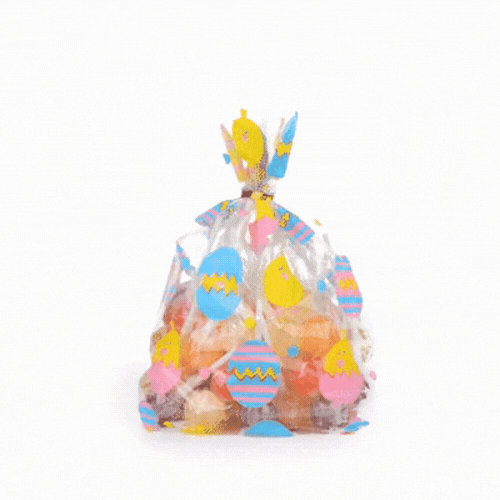Bag Tek Plastic Candy Bag - Easter Chicks, Gusseted - 5" x 3" x 11" - 100 count box