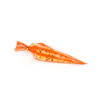 Bag Tek Plastic Cone Bag - Orange Stripes - 6" x 11" - 100 count box