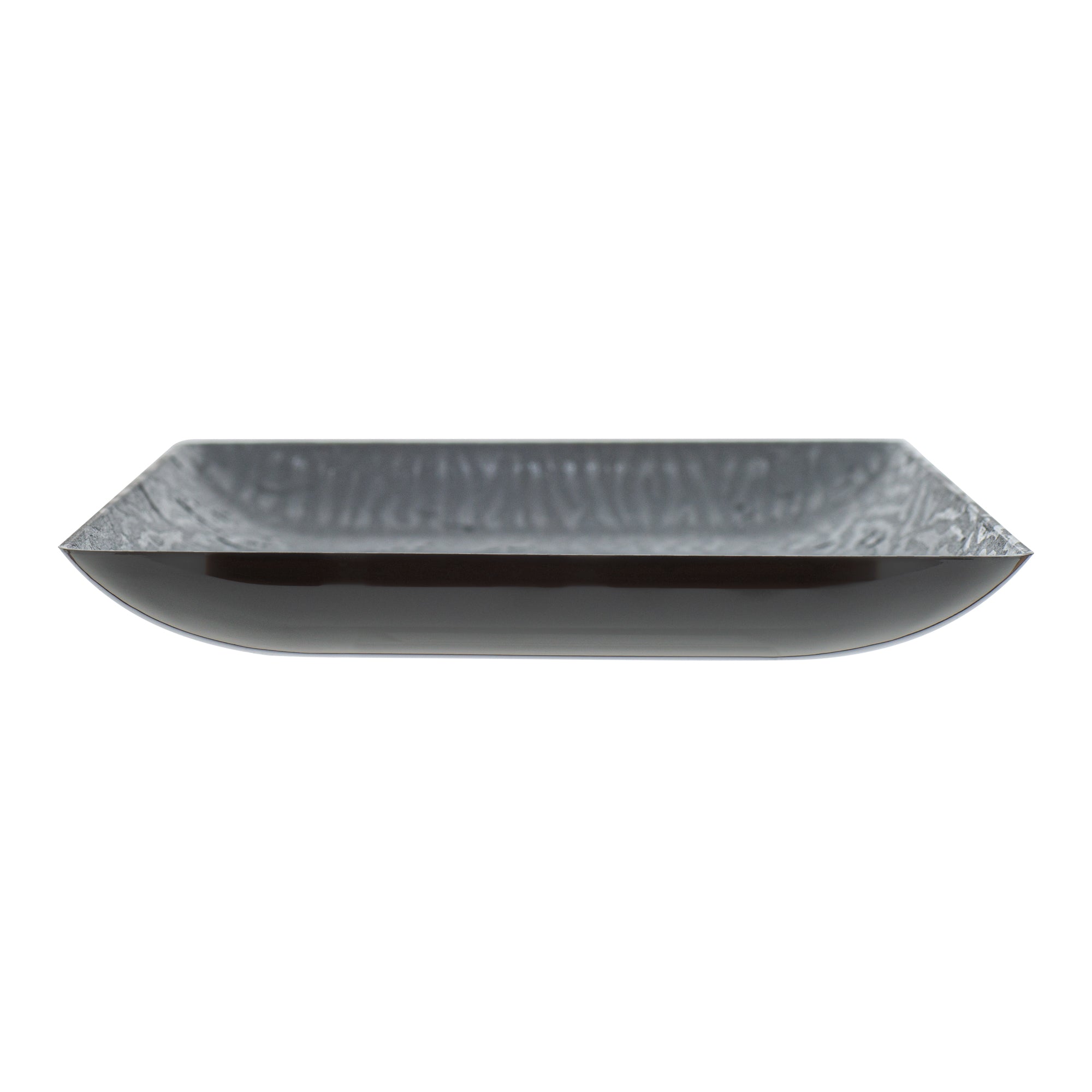Maxi Serve Rectangle Matte Black Plastic Plate - 14 1/4" x 6 1/4" - 100 count box