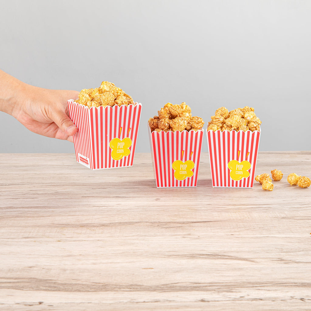 Maxi Serve 16 oz Red Plastic Popcorn Container - 10 count box