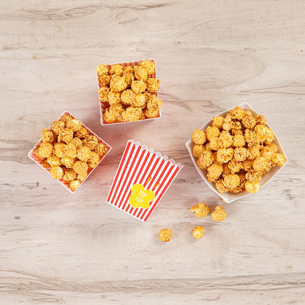 Maxi Serve 16 oz Red Plastic Popcorn Container - 10 count box