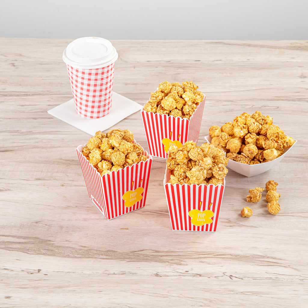 Maxi Serve 16 oz Red Plastic Popcorn Container - 10 count box