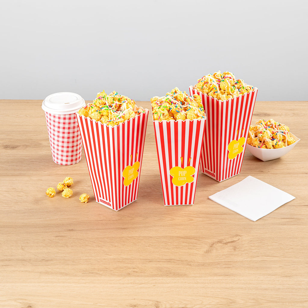 Maxi Serve 40 oz Red Plastic Popcorn Container - 10 count box