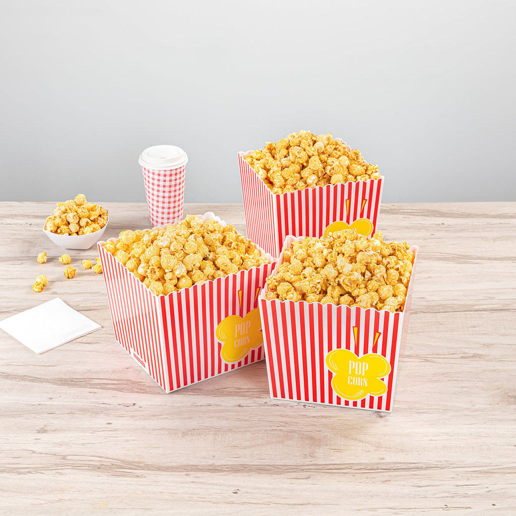 Maxi Serve 165 oz Red Plastic Popcorn Bucket - 10 count box