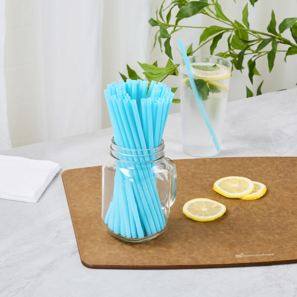 Vanish Blue PHA Plastic Straw - Unwrapped, Compostable - 7 3/4" - 1000 count box