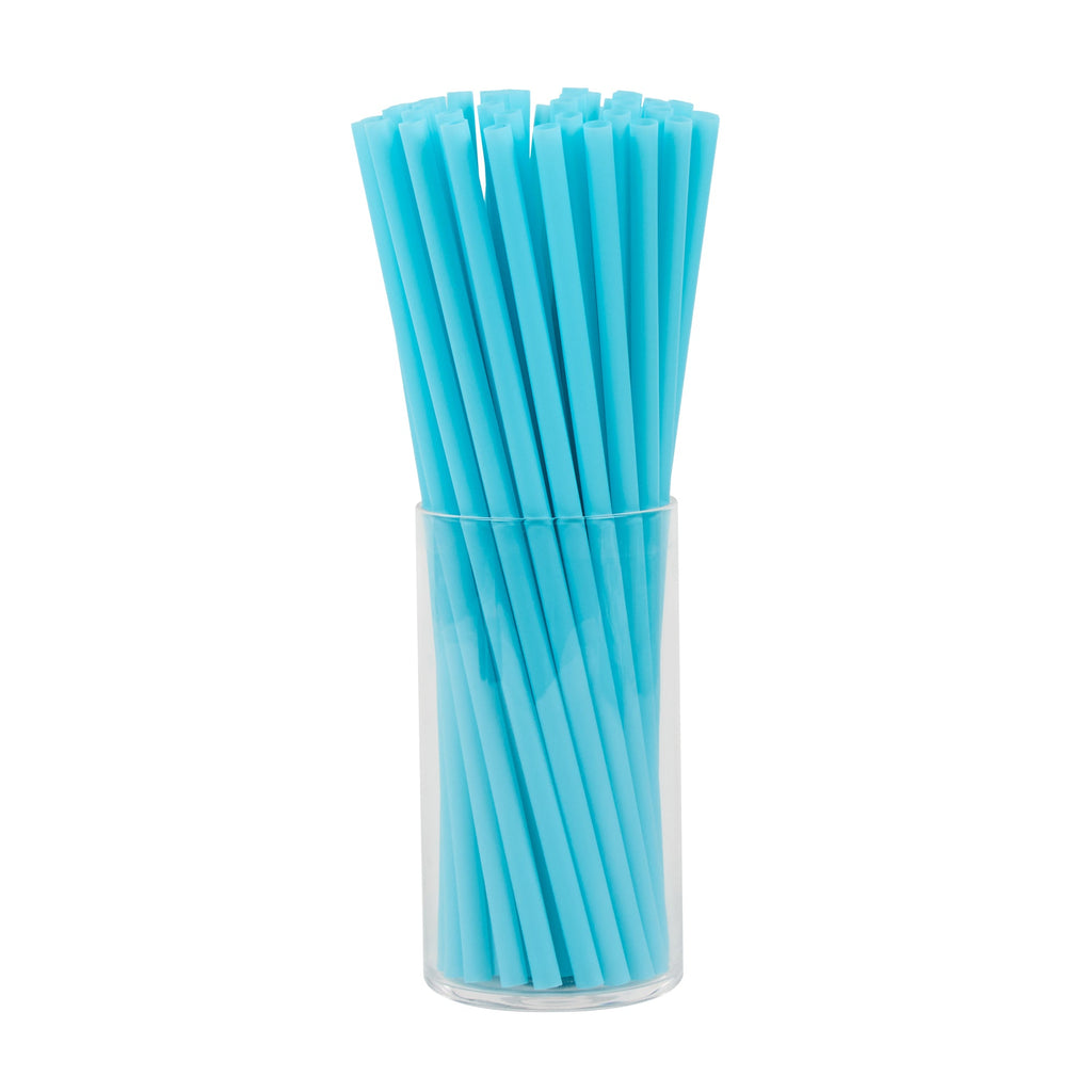Vanish Blue PHA Plastic Straw - Unwrapped, Compostable - 10 1/4" - 1000 count box