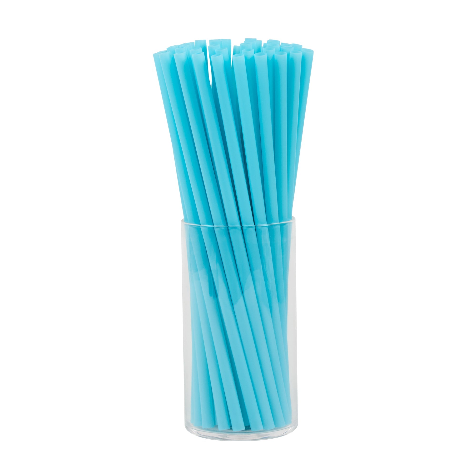 Vanish Blue PHA Plastic Straw - Unwrapped, Compostable - 10 1/4" - 1000 count box