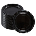 Chef 101 Round Black Plastic Plate - Microwavable - 9" x 9" x 3/4" - 50 count box
