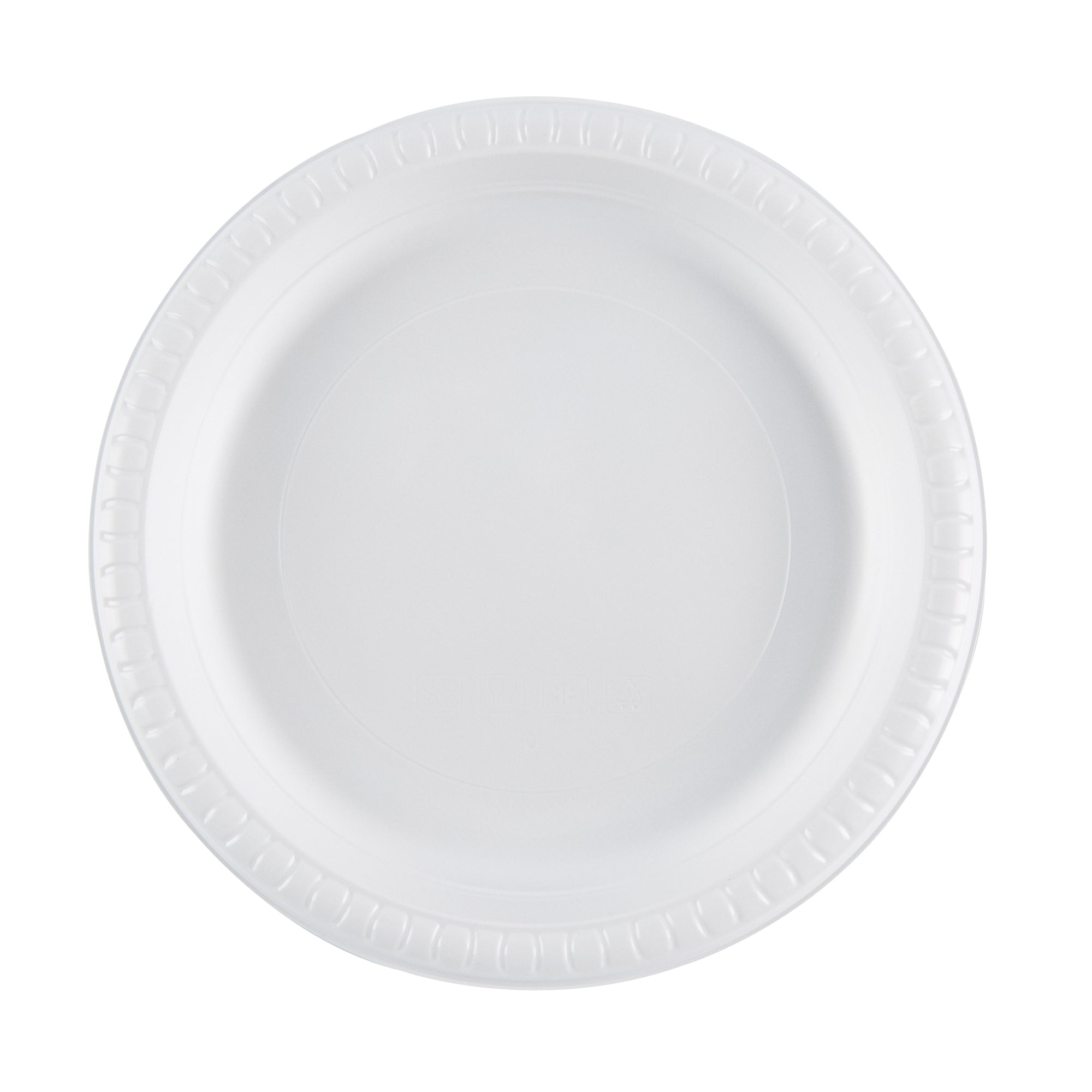 Chef 101 Round White Plastic Plate - Microwavable - 9" x 9" x 3/4" - 100 count box
