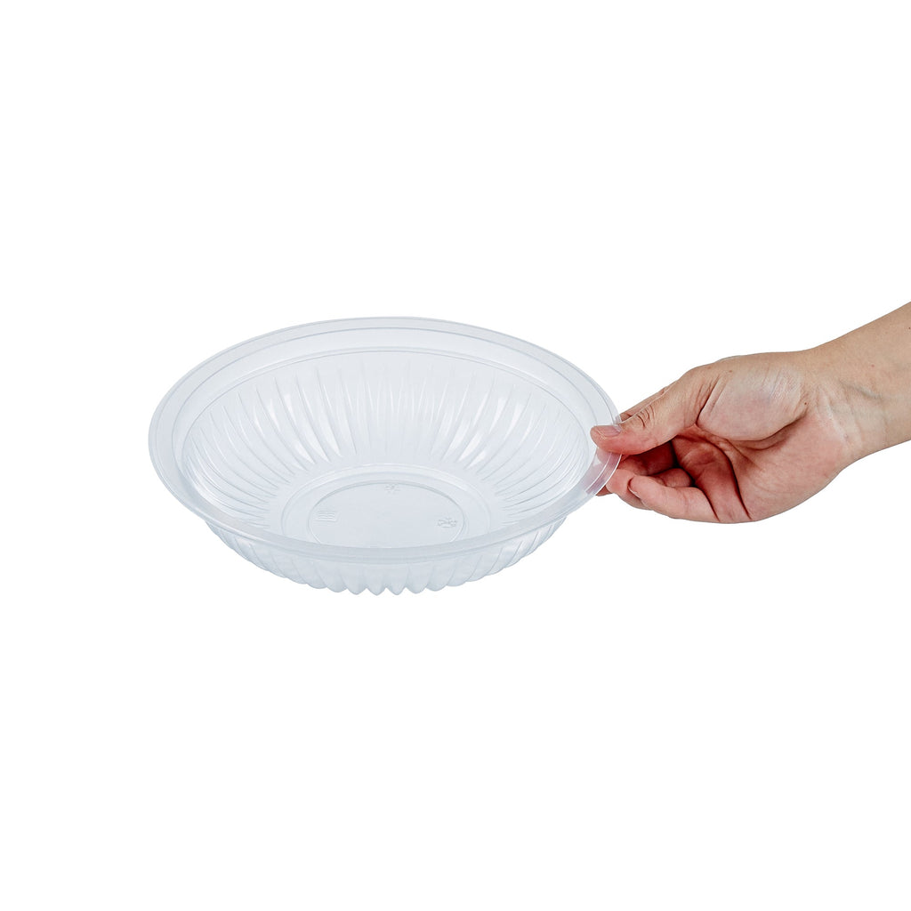 Chef 101 34 oz Round Clear Plastic Bowl - Microwavable - 9" x 9" x 2" - 50 count box