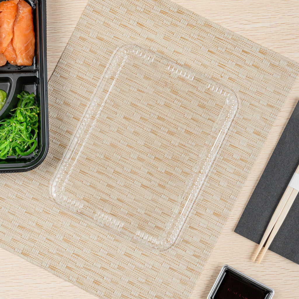 Bento Tek Rectangle Clear Plastic Lid - Fits 26 oz Bento Box - 50 count box