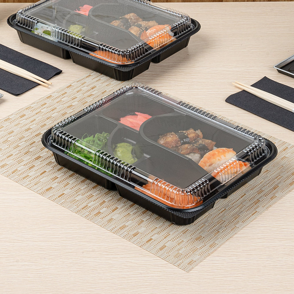 Bento Tek Rectangle Clear Plastic Lid - Fits 26 oz Bento Box - 50 count box