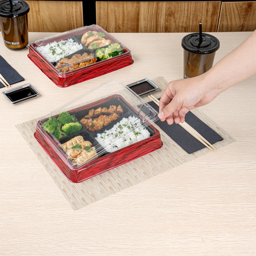 Bento Tek Rectangle Clear Plastic Lid - Fits 19 oz Bento Box - 100 count box