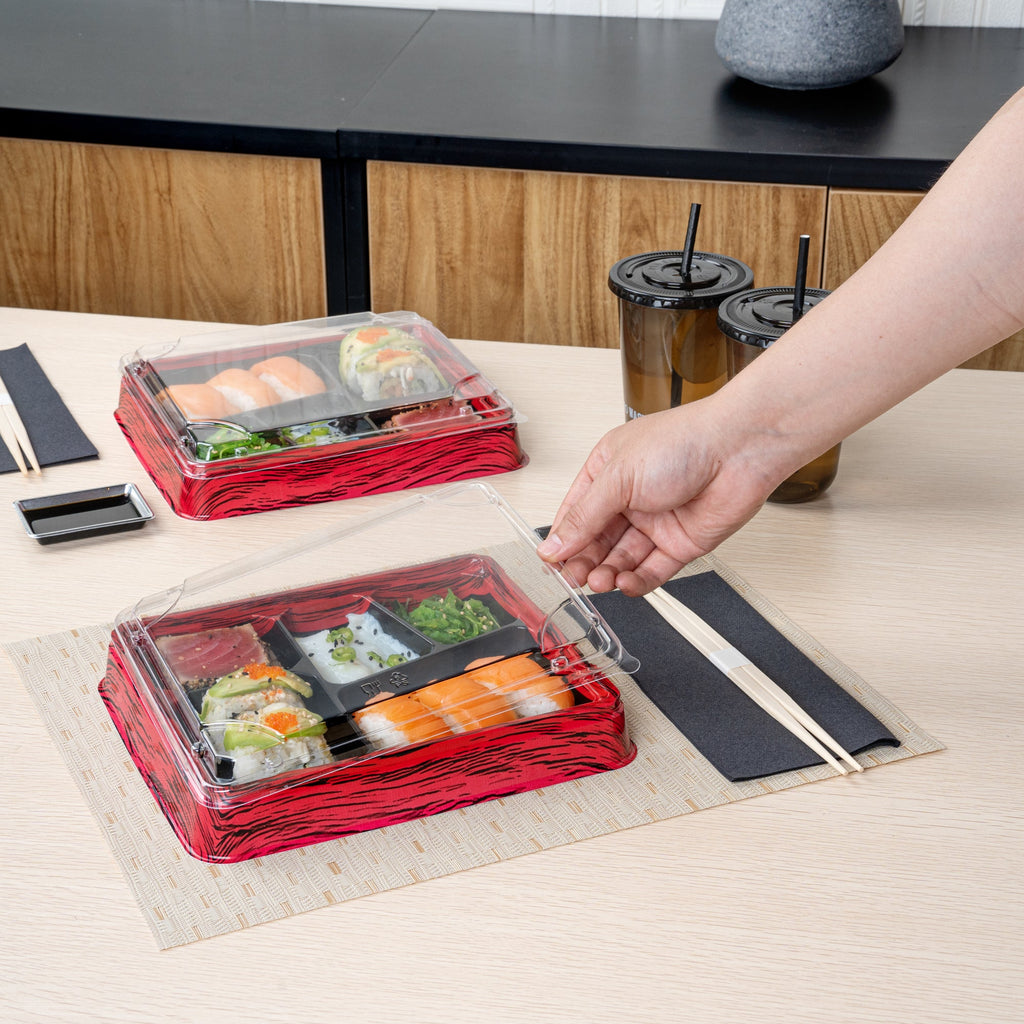 Bento Tek Rectangle Clear Plastic Lid - Fits 18 oz Bento Box - 50 count box