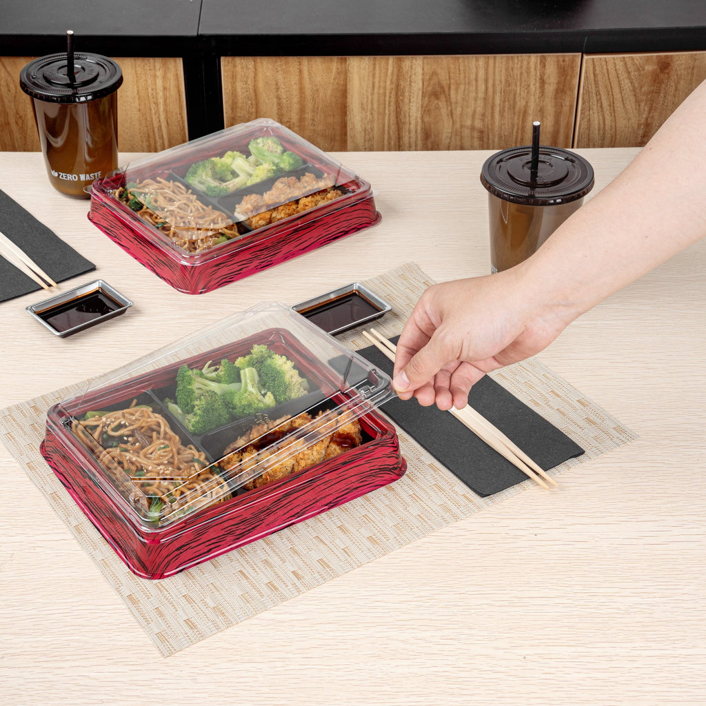 Bento Tek Rectangle Clear Plastic Lid - Fits 16 oz Bento Box - 100 count box