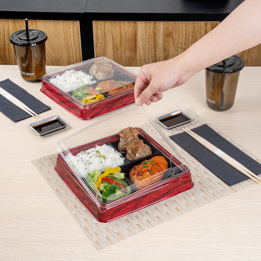Bento Tek Square Clear Plastic Lid - Fits 18 oz Bento Box - 100 count box