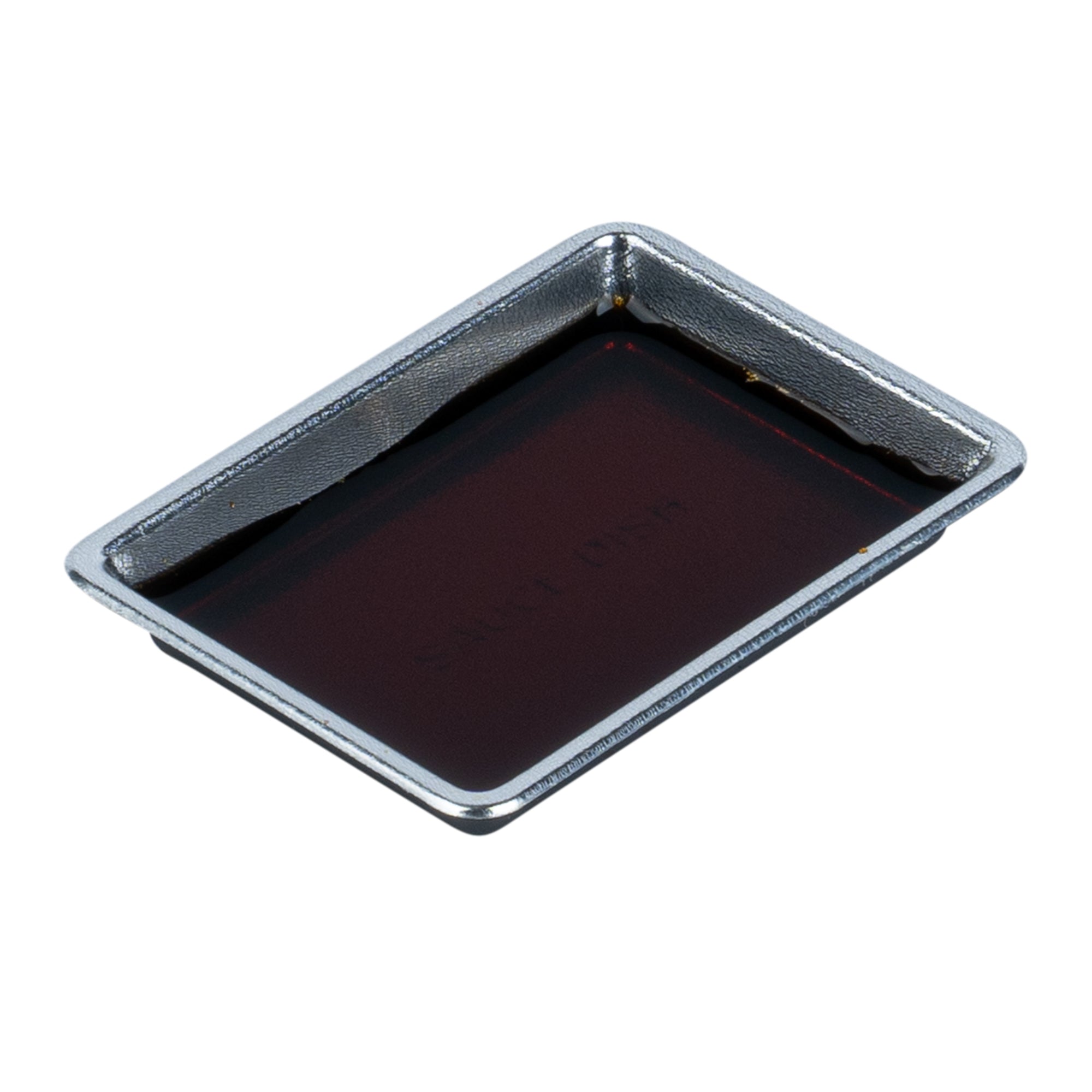 Bento Tek 1 oz Rectangle Silver Plastic Sauce Dish - 3" x 2 1/4" - 1000 count box