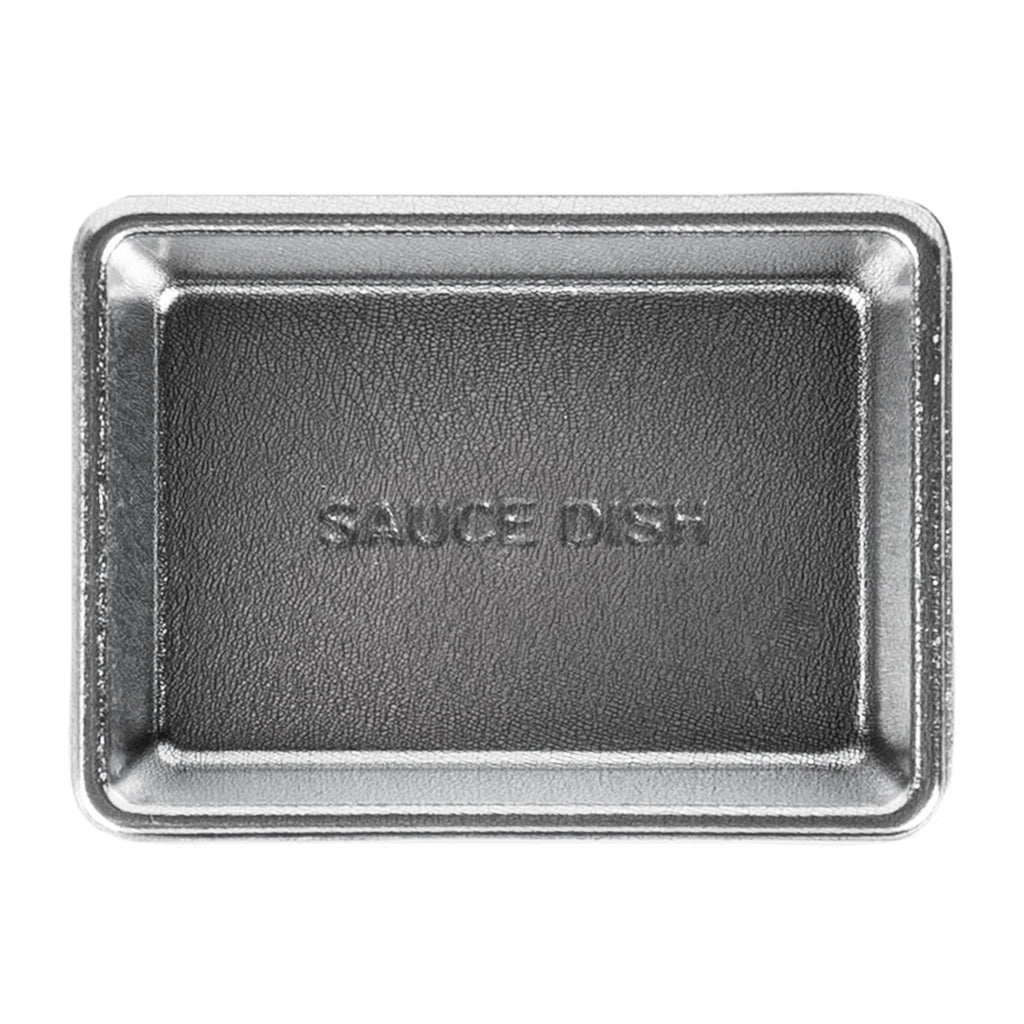 Bento Tek 1 oz Rectangle Silver Plastic Sauce Dish - 3" x 2 1/4" - 1000 count box