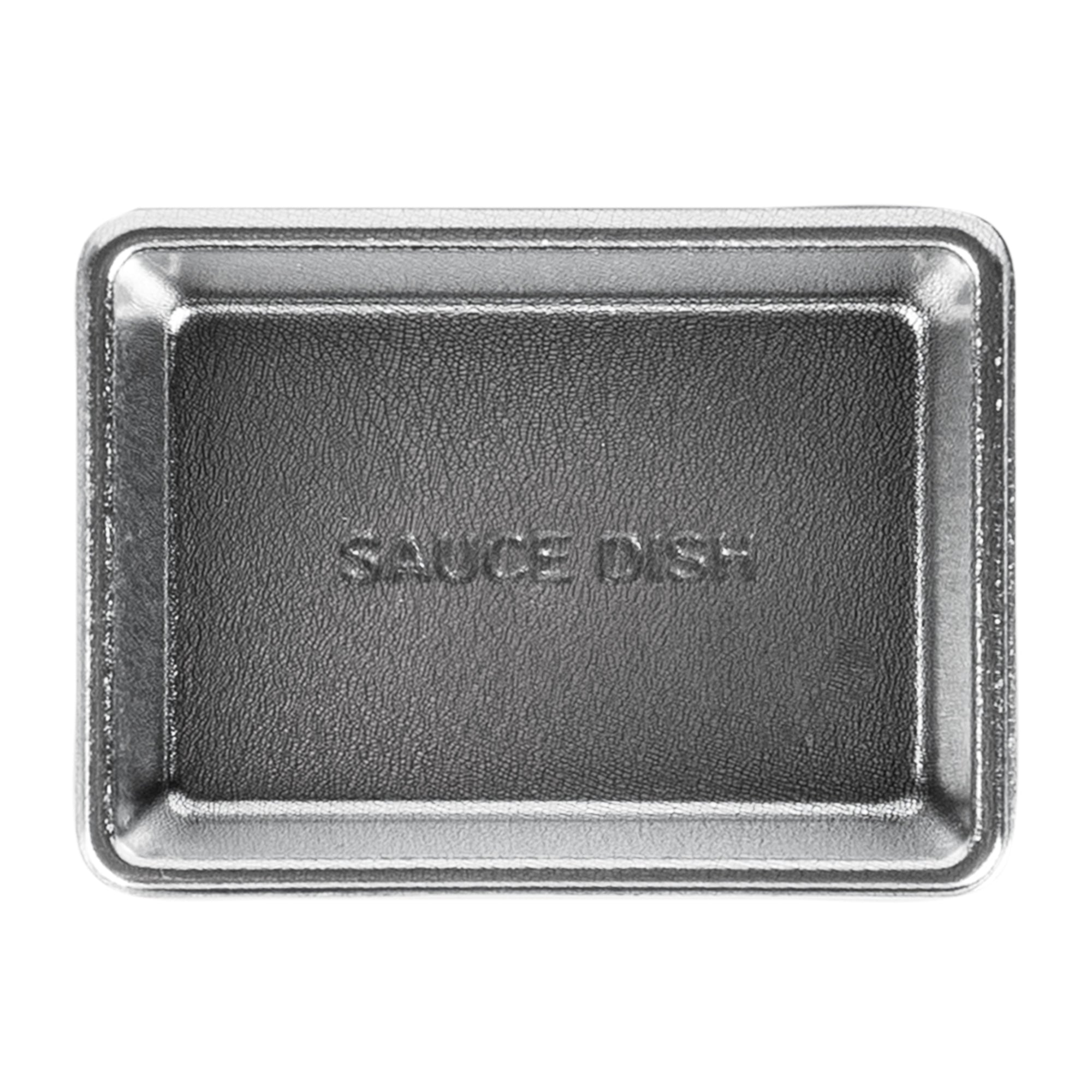 Bento Tek 1 oz Rectangle Silver Plastic Sauce Dish - 3" x 2 1/4" - 1000 count box