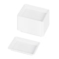 Bento Tek 1 oz Rectangle White Plastic Sauce Dish - 3" x 2 1/4" - 100 count box