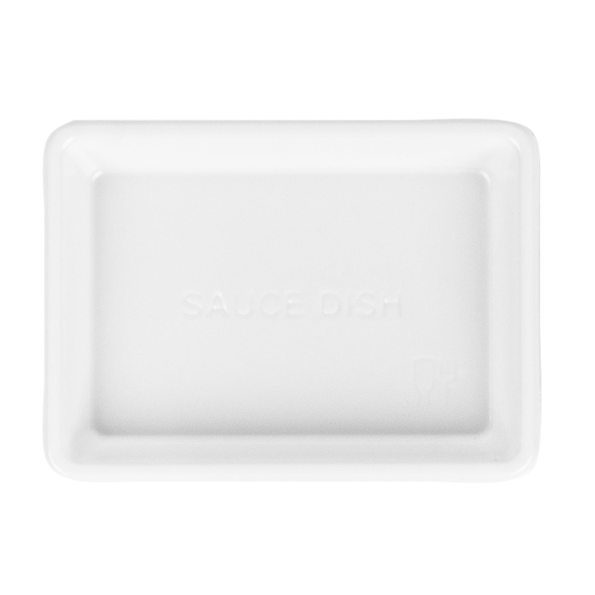 Bento Tek 1 oz Rectangle White Plastic Sauce Dish - 3" x 2 1/4" - 1000 count box