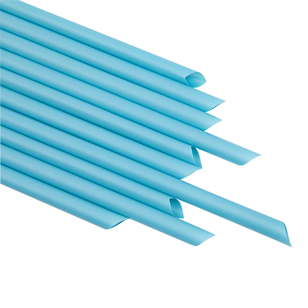 Basic Nature Blue PLA Plastic Extra Wide Boba Straw - Unwrapped, Compostable, Pointed - 9" - 1000 count box