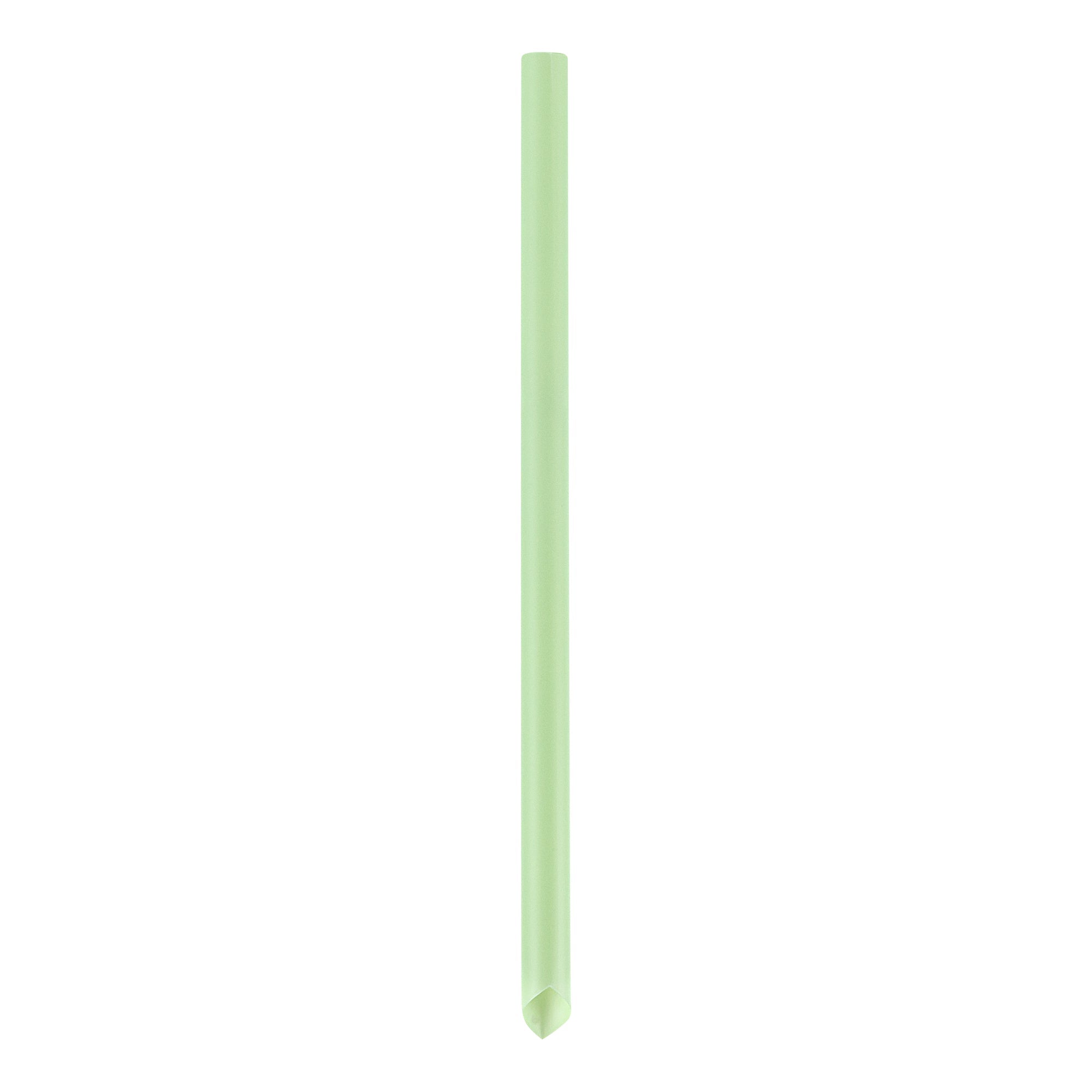 Basic Nature Green PLA Plastic Extra Wide Boba Straw - Unwrapped, Compostable, Pointed - 9" - 1000 count box