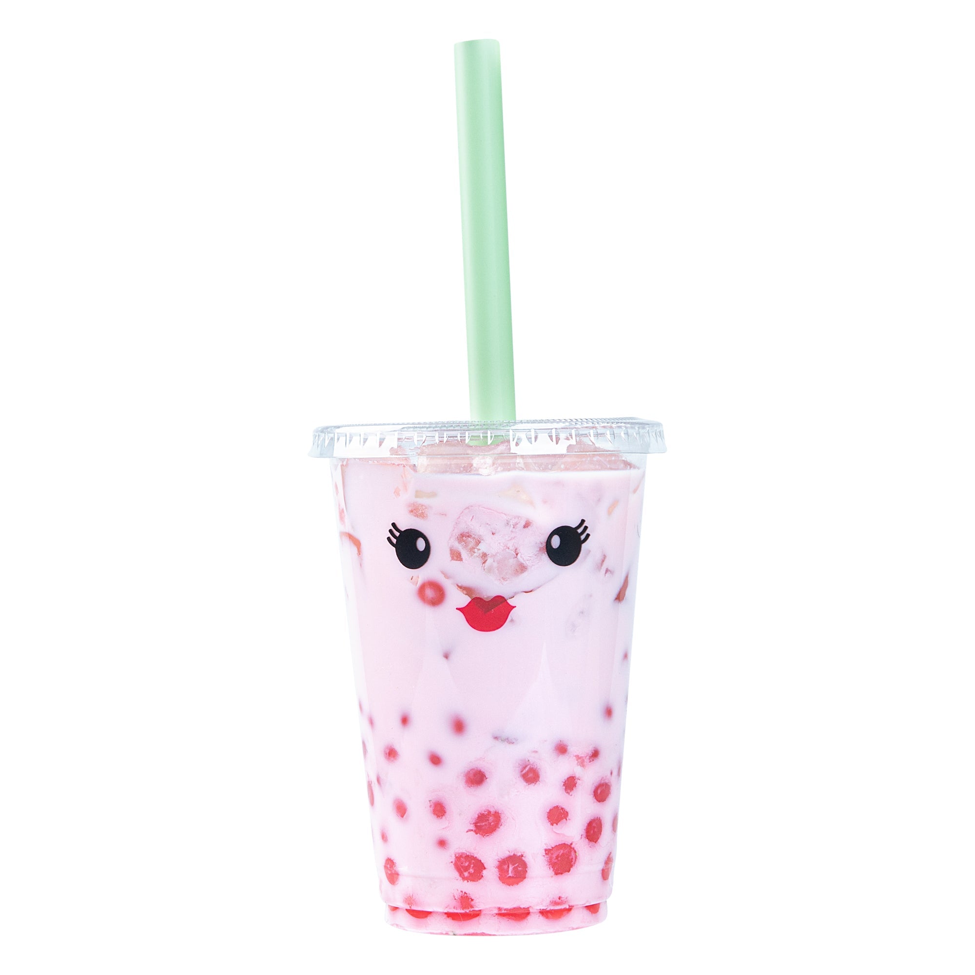 Basic Nature Green PLA Plastic Extra Wide Boba Straw - Unwrapped, Compostable, Pointed - 9" - 1000 count box
