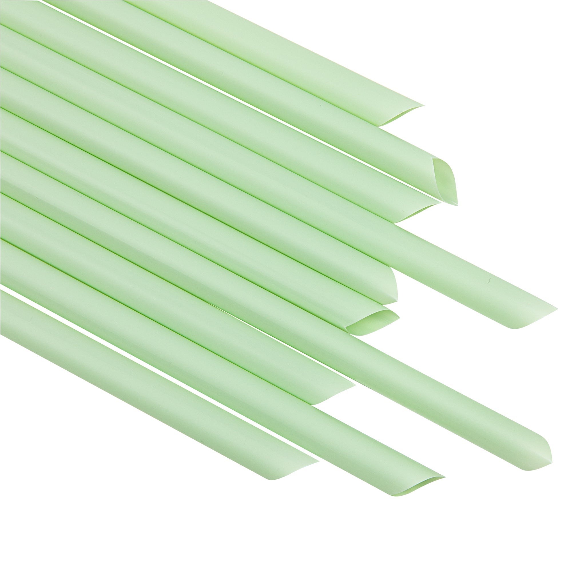 Basic Nature Green PLA Plastic Extra Wide Boba Straw - Unwrapped, Compostable, Pointed - 9" - 1000 count box