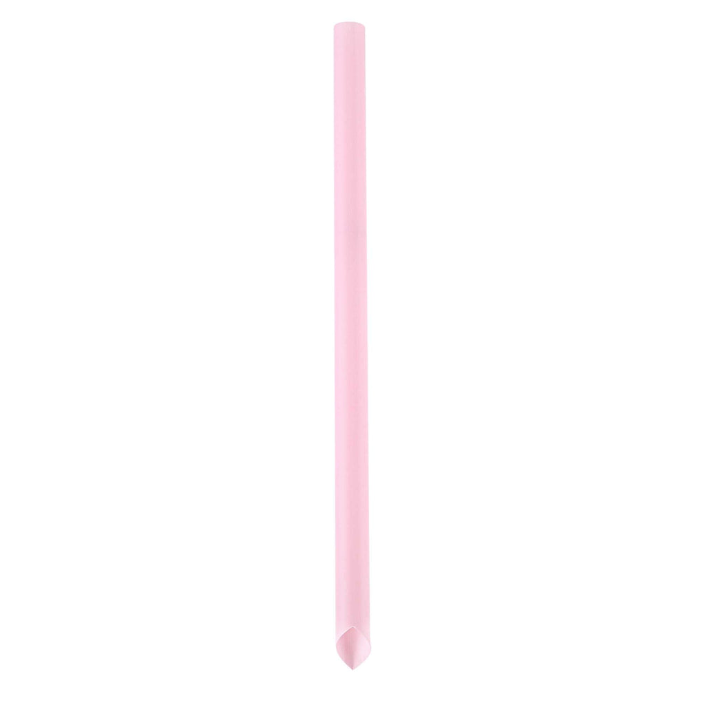 Basic Nature Pink PLA Plastic Extra Wide Boba Straw - Unwrapped, Compostable, Pointed - 9" - 100 count box
