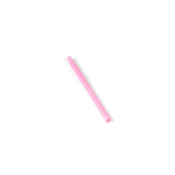 Basic Nature Pink PLA Plastic Extra Wide Boba Straw - Unwrapped, Compostable, Pointed - 9" - 1000 count box