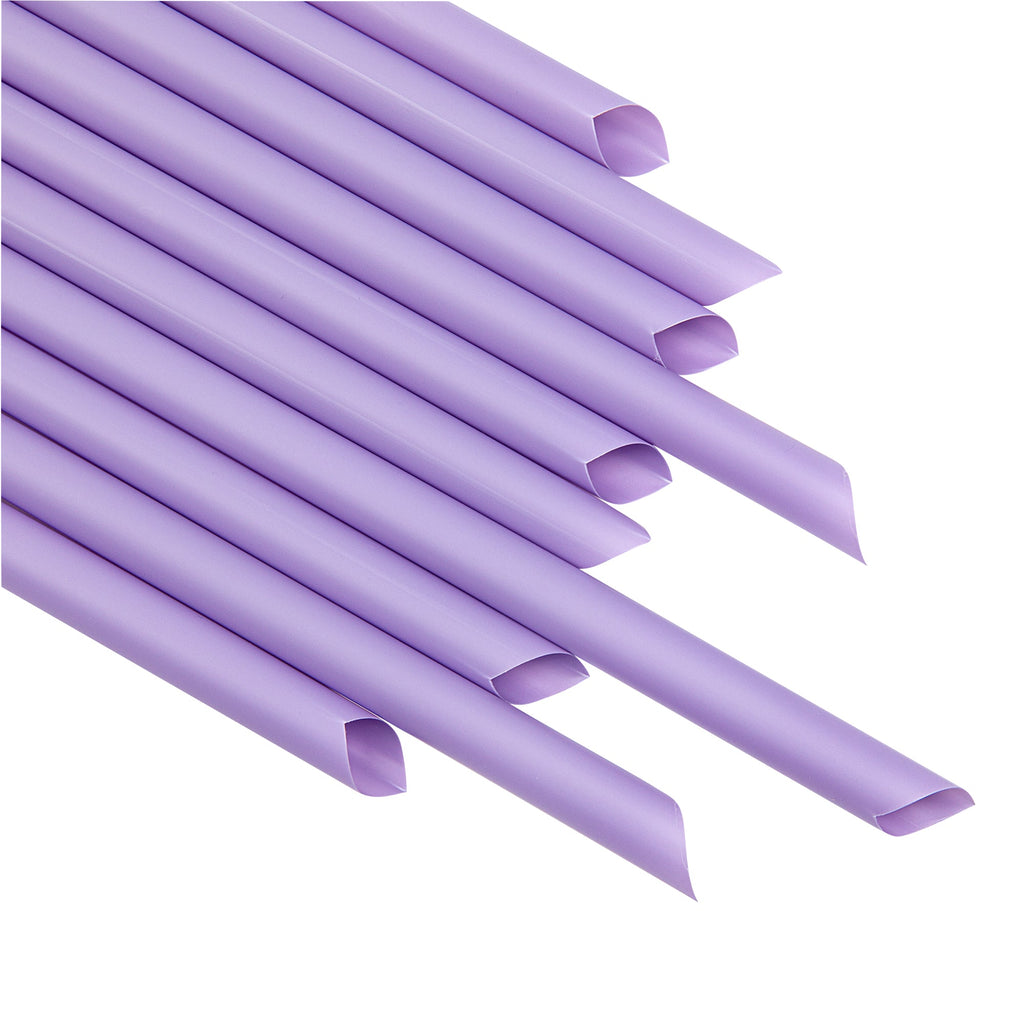 Basic Nature Purple PLA Plastic Extra Wide Boba Straw - Unwrapped, Compostable, Pointed - 9" - 1000 count box