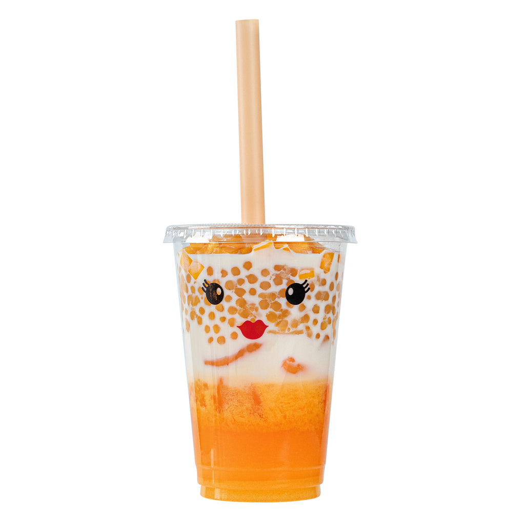 Basic Nature Orange PLA Plastic Extra Wide Boba Straw - Unwrapped, Compostable, Pointed - 9" - 1000 count box
