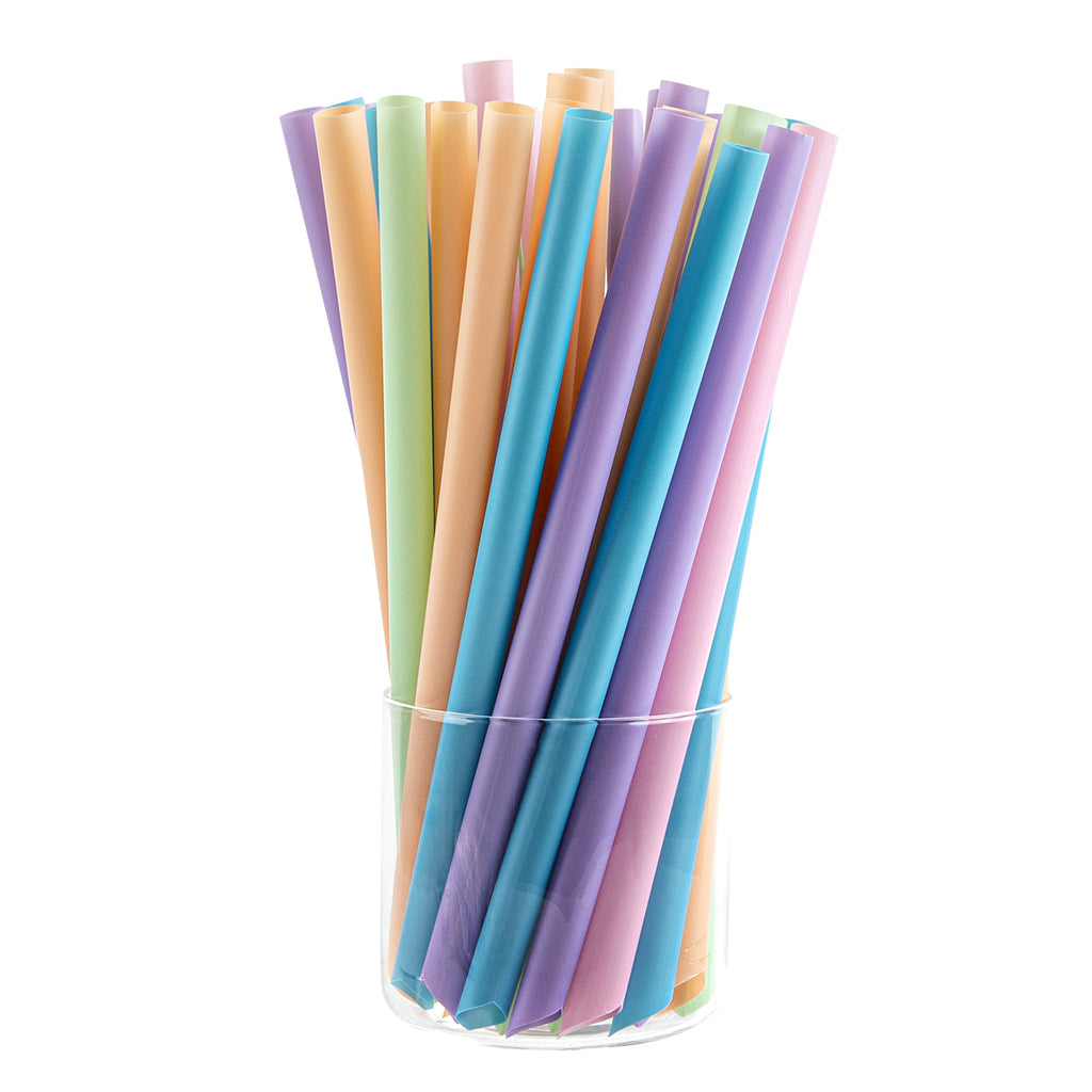 Basic Nature Assorted PLA Plastic Straw - Unwrapped, Compostable, Pointed - 9" - 100 count box