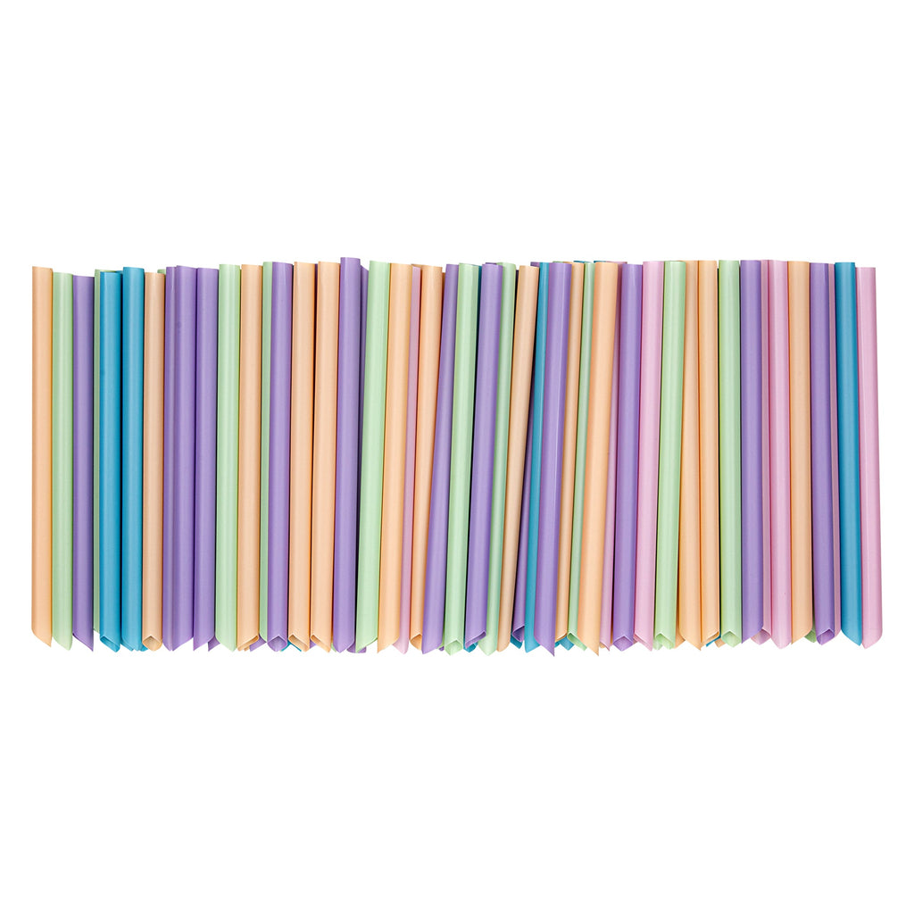 Basic Nature Assorted PLA Plastic Straw - Unwrapped, Compostable, Pointed - 9" - 1000 count box