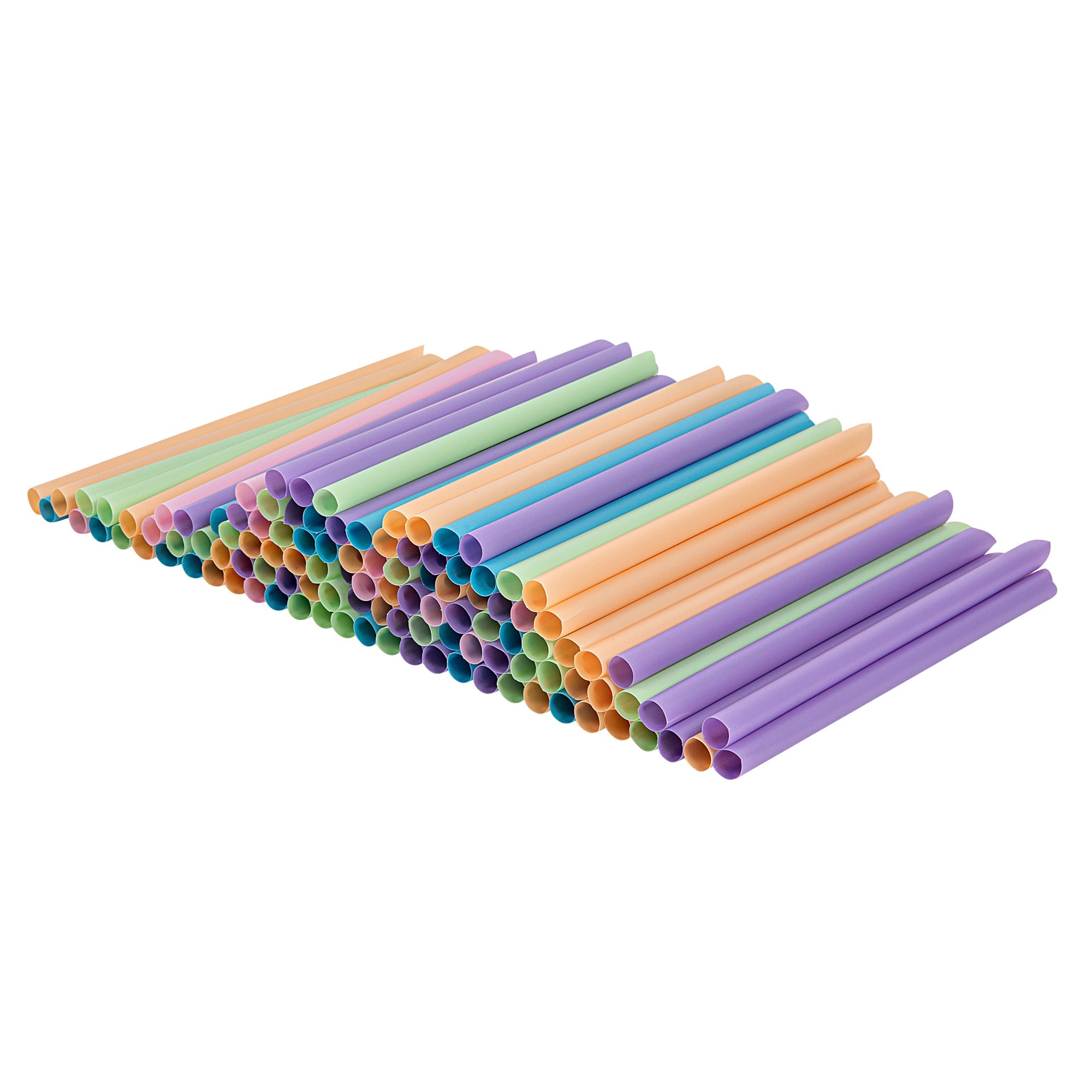 Basic Nature Assorted PLA Plastic Straw - Unwrapped, Compostable, Pointed - 9" - 1000 count box