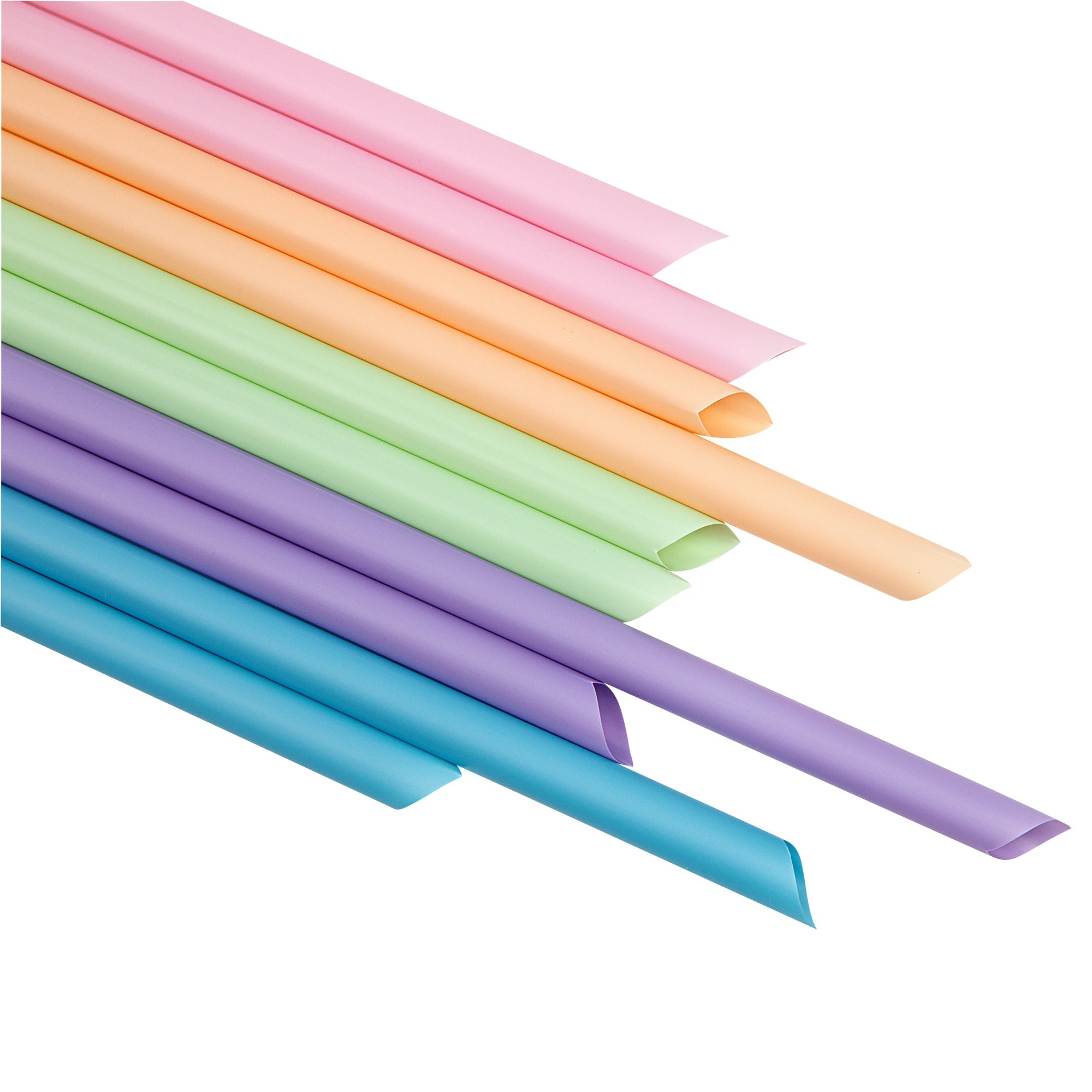 Basic Nature Assorted PLA Plastic Straw - Unwrapped, Compostable, Pointed - 9" - 1000 count box