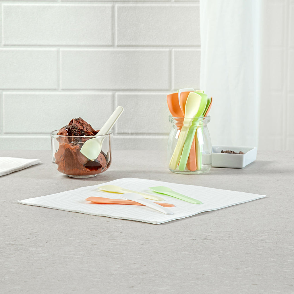 Basic Nature Assorted CPLA Plastic Ice Cream Spoon - Heat-Resistant, Compostable - 4" - 1000 count box