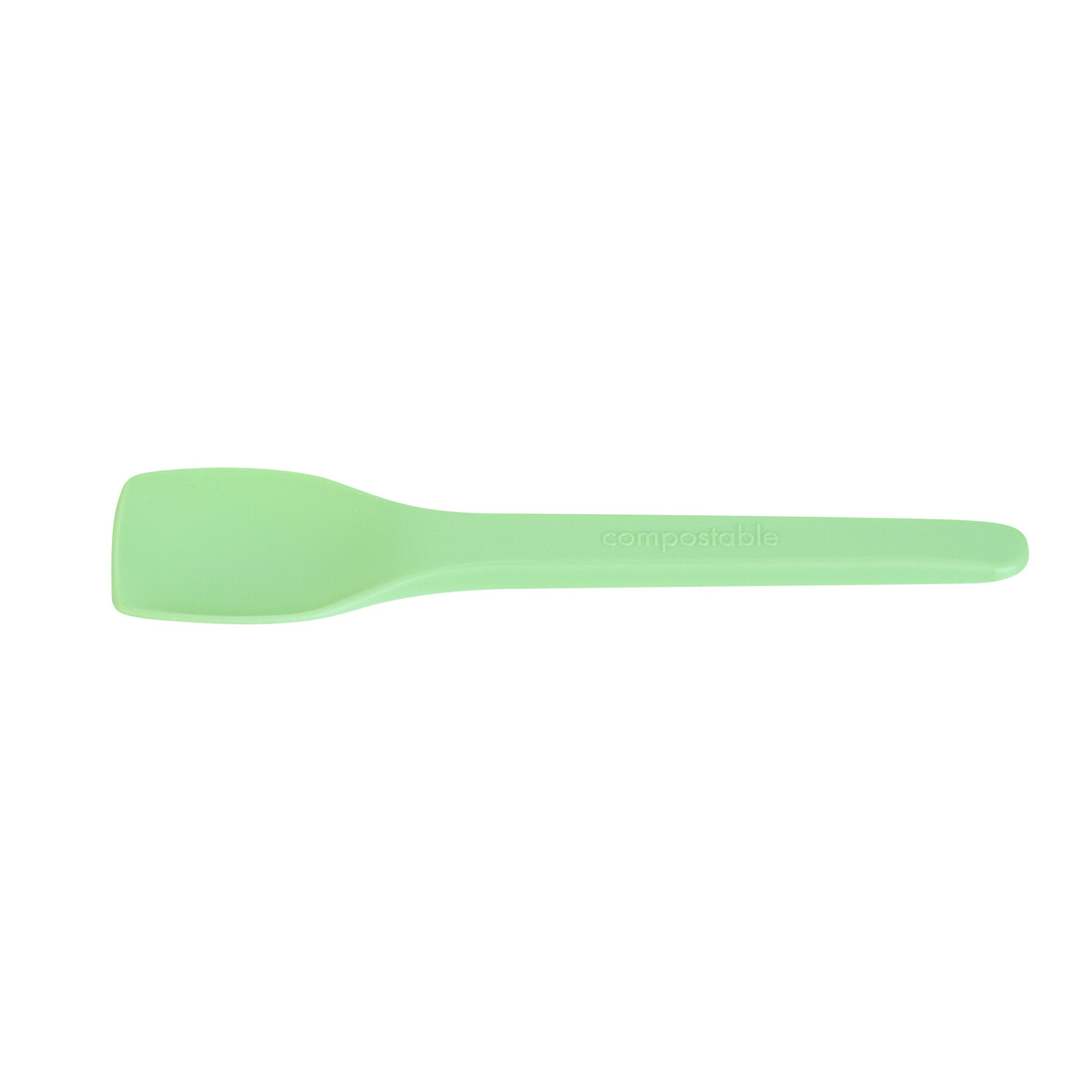 Basic Nature Green CPLA Plastic Ice Cream Spoon - Heat-Resistant, Compostable - 4" - 1000 count box