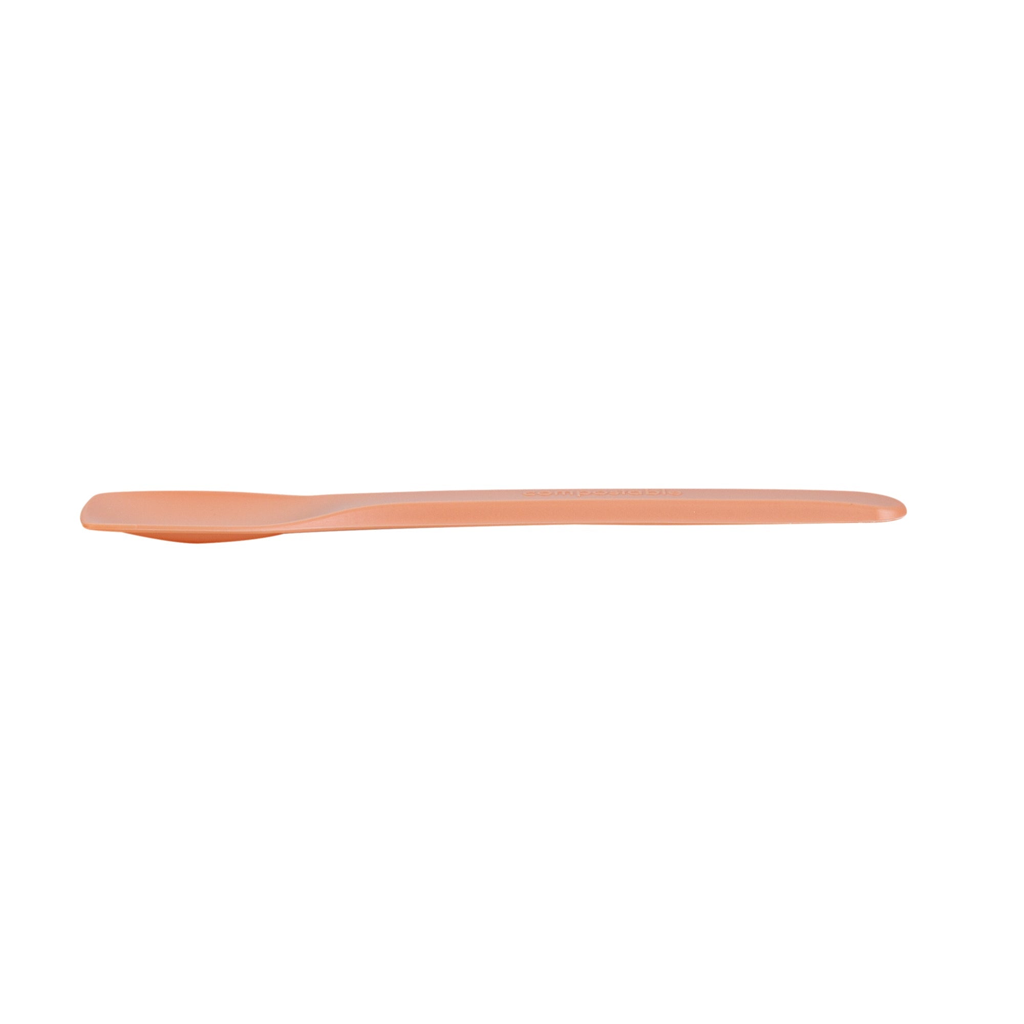 Basic Nature Orange CPLA Plastic Ice Cream Spoon - Heat-Resistant, Compostable - 4" - 1000 count box