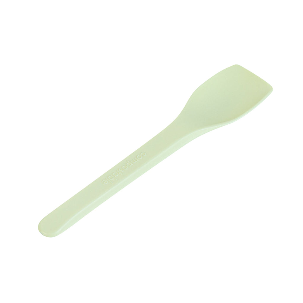 Basic Nature Yellow CPLA Plastic Ice Cream Spoon - Heat-Resistant, Compostable - 4" - 1000 count box