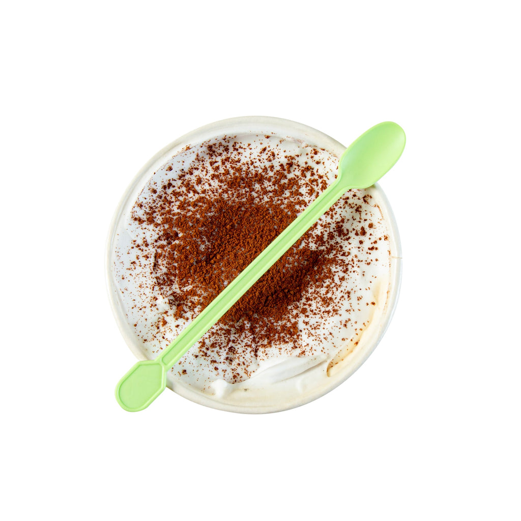 Basic Nature Green CPLA Plastic Coffee Stirrer / Spoon - Compostable - 4" - 1000 count box