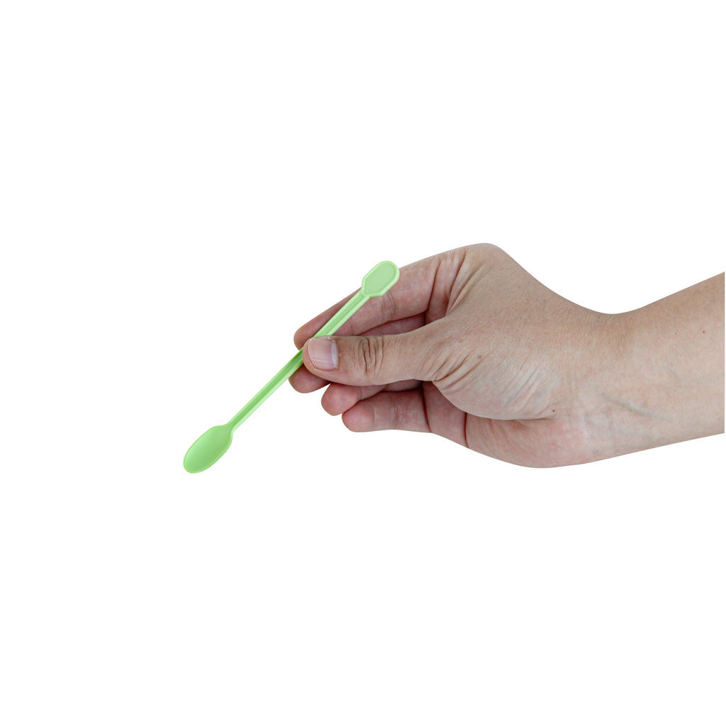 Basic Nature Green CPLA Plastic Coffee Stirrer / Spoon - Compostable - 4" - 1000 count box
