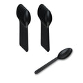 Basic Nature Black CPLA Plastic Dessert Spoon - Heat-Resistant, Compostable - 4" - 1000 count box