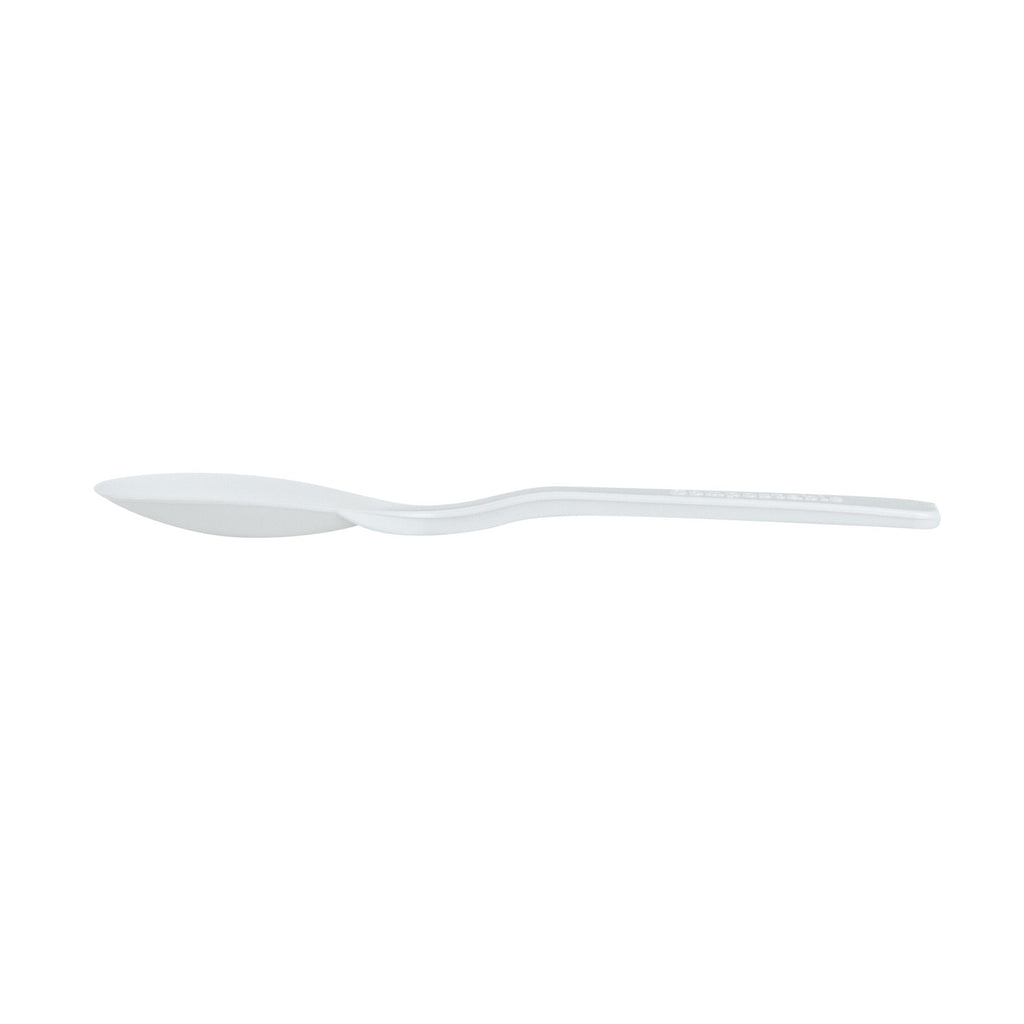 Basic Nature Round White Plastic Mini Spoon - Heat-Resistant, Compostable - 4" x 1" - 1000 count box