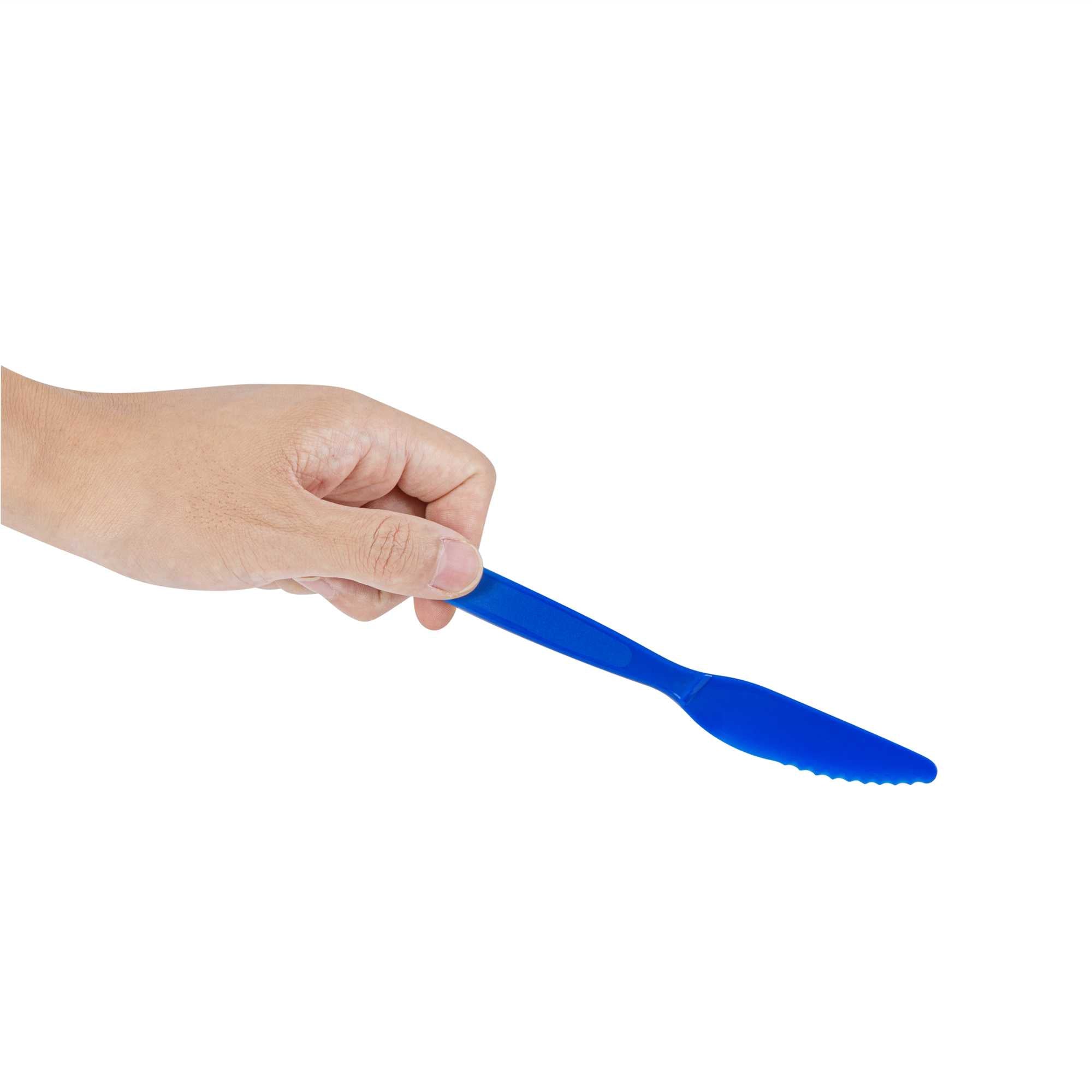 RW Kids Blue Plastic Knife - 7" - 10 count box